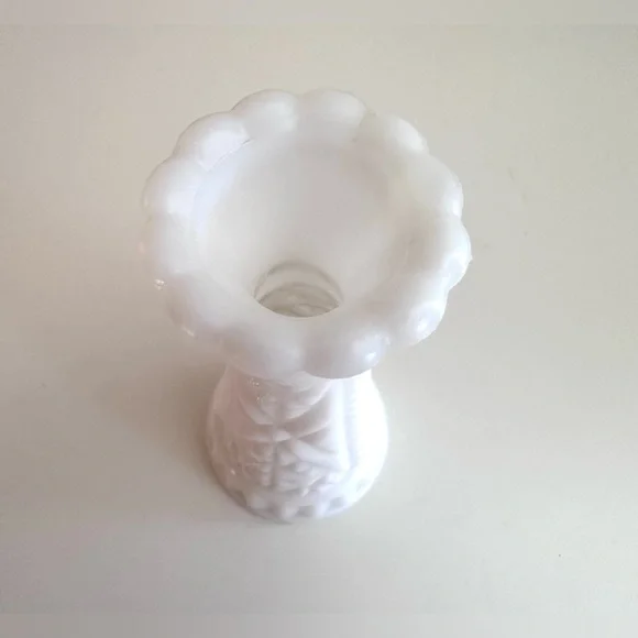 Classic White Milk Glass Decorative Vase - Picture 4 of 10